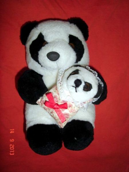 Panda Mãe e Filho Pelúcia