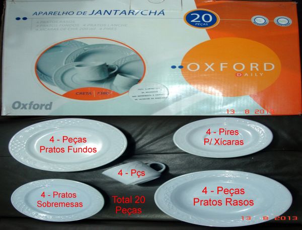Jogo Jantar e Chá (Ox Ford) 20 PÇ!